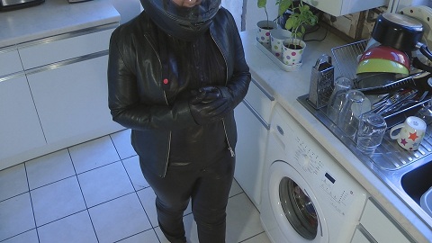 biker-girl-leather-gloves-jacket-kitchen-2